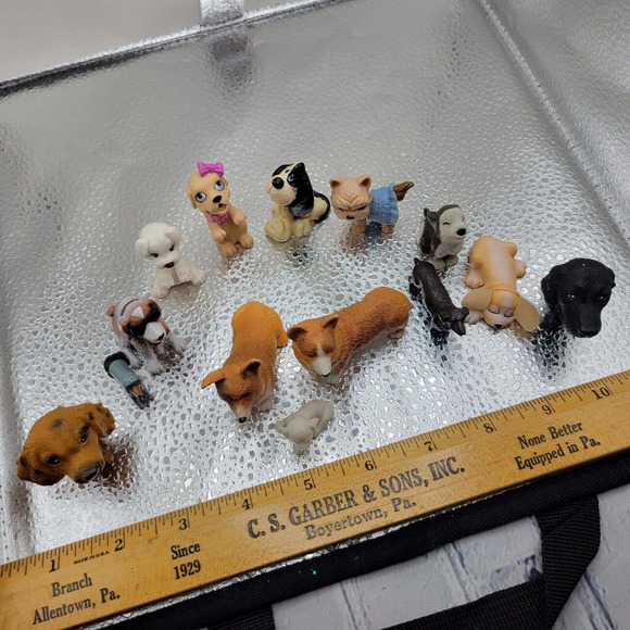 Animal PVC Assorted 14 Figure Lot Dog Cute Puppy Corgi Yorkie Pet VTG 1990's - Picture 6 of 6